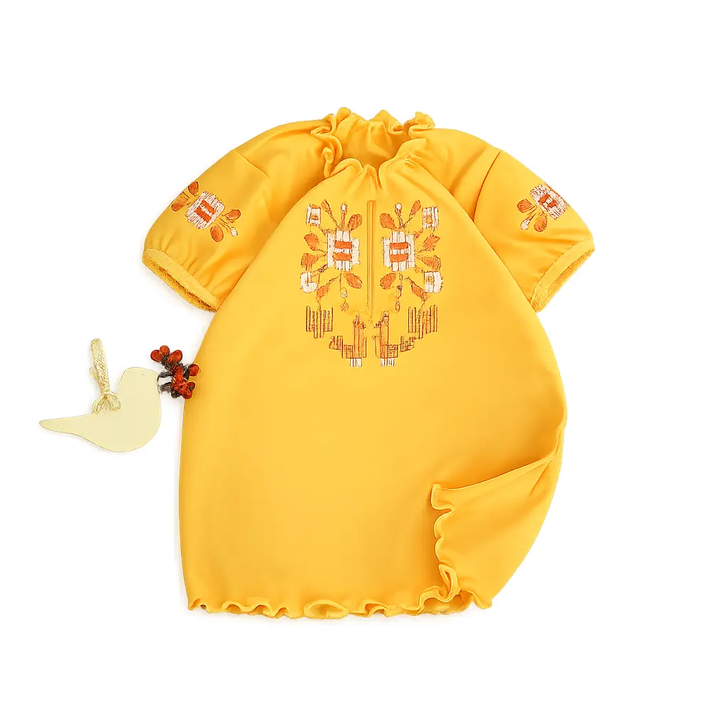 Футболка-вишиванка для дівчинки «Чорнобривці» 🧡